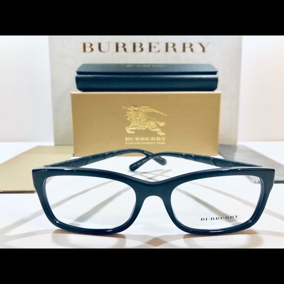 Burberry Women's Eyeglasses Black w/Gold Frame New - Picture 1 of 8